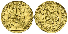 Italien. Venedig. Andrea Gritti (1523 - 1538).

 Zecchino (Gold).
Vs: Kniender Doge empfängt Banner von St. Markus.
Rs: Christus zwischen Sternen ...