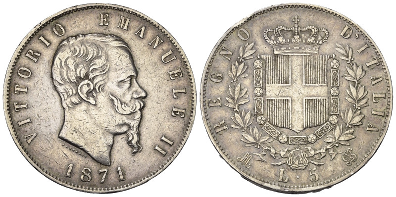 Italien. Königreich. Vittorio Emanuele II. (1861 - 1878).

 5 Lire (Silber). 1...
