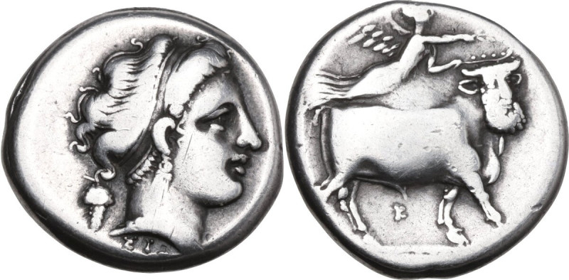 Greek Italy. Central and Southern Campania, Neapolis. AR Nomos, 300-275 BC. Obv....