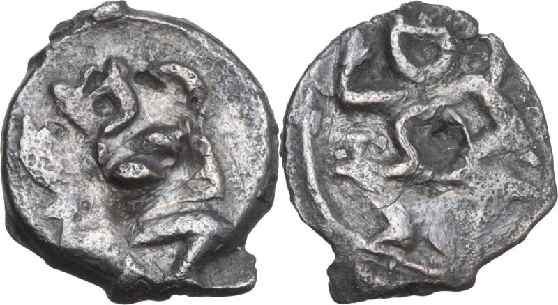 Greek Italy. Campania. AE 15 mm, Pompeii (?), 'Pseudo-Ebusus' issue, circa 1st c...