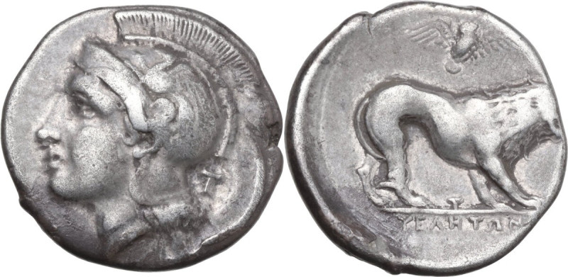 Greek Italy. Northern Lucania, Velia. AR Didrachm, c. 400-340 BC. Obv. Head of A...