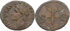 Divus Augustus (died 14 AD). AE As, Rome mint, struck under Tiberius, 34-37. Obv. DIVVS AVGVSTVS PATER. Radiate head left. Rev. S C. Winged thunderbol...