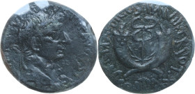 Tiberius (14-37). AE Dupondius, Commagene (?) mint, 19-20. Obv. TI CAESAR DIVI AVGVSTI F AVGVSTVS. Laureate head right. Rev. PONT MAXIM COS III IMP VI...