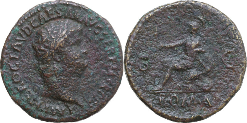 Nero (54-68). AE Sestertius, 66 AD. Obv. IMP NERO CLAVD CAESAR AVG GER P M TR P ...