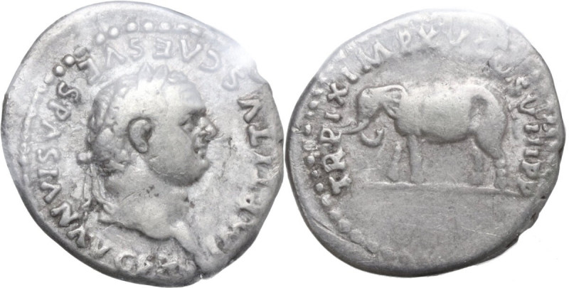 Titus (79-81). AR Denarius. Rome, 80 AD. Obv. IMP TITVS CAES VESPASIAN AVG PM. L...