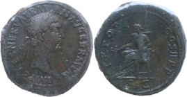 Trajan (98-117). AE Sestertius, Rome mint, 98-99. Obv. IMP CAES NERVA TRAIAN AVG GERM P M. Laureate bust right. Rev. TR POT COS II P P SC (in exergue)...