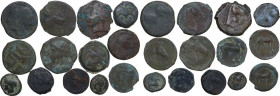 Punic issues. Multiple lot of thirteen (13) AE unclassified denominations. AE.