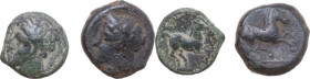 Punic Sicily. Lot of two (2) AE coins (Head of Persephone-Tanit/Horse right; HGC 1668). AE.