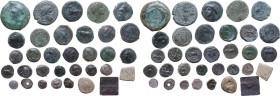 Ancient World. Multiple lot of thirty-three (33 ) unclassified AE and AR coins, the majority from Greek Italy.