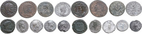 The Roman Empire. Lot of nine (9) unclassified AE and AR denominations.