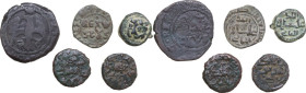 Medieval Sicily. Multiple lot of five (5) unclassified AE denominations, Messina mint.