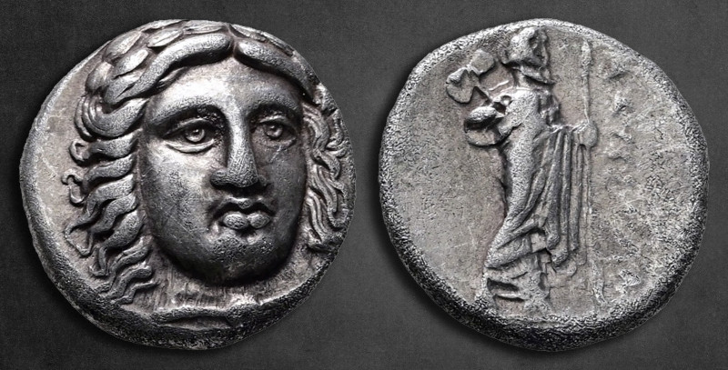 Satraps of Caria. Halikarnassos. Maussolos 377-352 BC. 
Drachm AR

15 mm, 3,6...