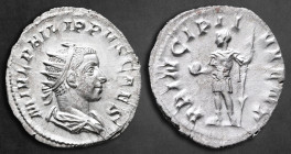 Philip II, as Caesar AD 244-246. Rome. Antoninianus AR