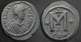 Anastasius I AD 491-518. Constantinople. Follis or 40 Nummi Æ