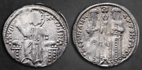 Andronicus II Palaeologus, with Michael IX AD 1282-1328. Constantinople. Basilikon AR