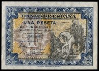 1940. 1 peseta. (Ed. 441) (Pick 121a). 1 de junio, Hernán Cortés. Sin serie. Leves marcas por manipulación descuidada. Apresto original. S/C-.