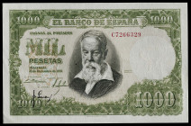 1951. 1000 pesetas. (Ed. 463b) (Pick 143a). 31 de diciembre, Sorolla. Serie C, última emitida. Leves dobleces en esquina inferior izquierda. EBC+.