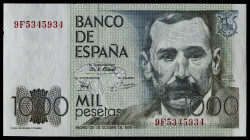 1979. 1000 pesetas. (Ed. 477b) (Pick 158*). 23 de octubre, Pérez Galdós. Serie especial 9F. Apresto original. Muy buen ejemplar. Se entrega encapsulad...