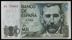 1979. 1000 pesetas. (Ed. 477c) (Pick 158*). 23 de octubre, Pérez Galdós. Serie 8A, para estudios estadísticos. Apresto original. Muy buen ejemplar. Se...