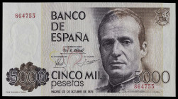 1979. 5000 pesetas. (Ed. 478) (Pick 160). 23 de octubre, Juan Carlos I. Sin serie. Apresto original. Muy buen ejemplar. Se entrega encapsulado. S/C.