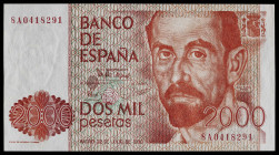 1980. 2000 pesetas. (Ed. 479c) (Pick 159*). 22 de julio, Juan Ramón Jiménez. Serie 8A para estudios estadísticos. Apresto original. Muy buen ejemplar....