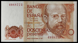 1980. 200 pesetas. (Ed. 480) (Pick 156). 16 de septiembre, Clarín. Sin serie. Apresto original. Muy buen ejemplar. S/C.