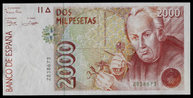 1992. 2000 pesetas. (Ed. 482) (Pick 162). 24 de abril, Mutis. Sin serie. Apresto original. Muy buen ejemplar. Se entrega encapsulado. S/C.