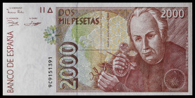 1992. 2000 pesetas. (Ed. 482Ad) (Pick 164*). 24 de abril, Mutis. Serie especial 9C. Apresto original. Muy buen ejemplar. Se entrega encapsulado. S/C.