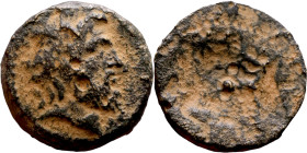 SYRIA. Antioch. Civic issue (100-1 BC). AE bronze. Obv: laureate head of Zeus, r. Rev: ΑΝΤΙΟΧΕΩΝ ΤΗΣ ΜΗΤΡΟΠΟΛΕΩΣ; Zeus seated l., holding Nike and sce...