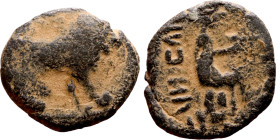 COMMAGENE. Samosata. 1st century BC. AE oktachalkon. Obv.: Lion walking to right. Rev.: CAMOCATΩ / [ΠOΛEΩC] The Tyche of Samosata seated to right on r...