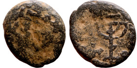 Hellenistic period coin (3-1 century BC) Bronze coin. 

15mm 2.77g

Artificial sand patina