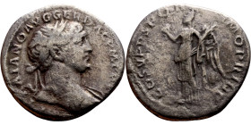 Trajan (98-117) denarius. Obv: bust of emperor. Rev: Victoria facing left

18mm 2.89g