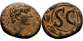 Tiberius (14-37) Syria: Antioch. Bronze coin. Obv: bust of emperor. Rev: Large S C

26mm 16.03g

Artificial sand patina