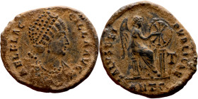 Aelia Flaccilla (379-386) Follis Obverse: AEL FLAC-CILLA AVG, diademed and draped bust right Reverse: SALVS REI-PVBLICAE, Empress standing left,

23...