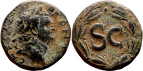 Vespasian (69-79) Syria: Antioch Bronze coin. Obv: Bust of emperor. Rev: Large S C

21mm 7.35g