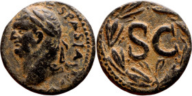 Vespasian (69-79) Syria: Antioch Bronze coin. Obv: Bust of emperor. Rev: Large S C

19mm 5.42g