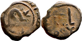 Seljuk (1037–1157, Bronze coin. Obverse: Arabic inscription. Reverse: Arabicc inscription

14mm 1.39g

Artificial sand patina
