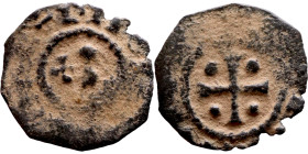 Middle Ages (X-XV century) – Bronze Coin

14mm 0.62g

Artificial sand patina