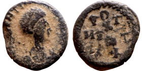 Theodosius II (408-450) Nummus, Obverse: DN THEODOSVS PP AVG. Diademed bust. Reverse: VOT XXX 

10mm 0.87g

Artificial sand patina