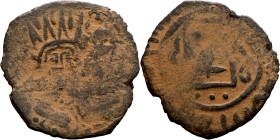 Seljuk (1037–1157, Bronze coin. Obverse: Arabic inscription. Reverse: Arabicc inscription

21mm 1.97g

Artificial sand patina