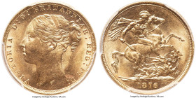 Victoria gold "St. George" Sovereign 1876-S MS63 PCGS, Sydney mint, KM7, S-3858A. A beautiful cartwheel luster accentuates the struck details on this ...