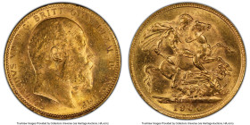 Edward VII gold Sovereign 1906-M MS62 PCGS, Melbourne mint, KM15, S-3971. HID09801242017 © 2024 Heritage Auctions | All Rights Reserved www.HA.com/Tex...