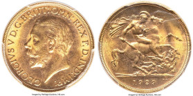 George V gold Sovereign 1929-P MS64 PCGS, Perth mint, KM29, S-4002. A tempting selection for the dedicated collector of the Perth series, currently ti...