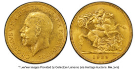 George V gold Sovereign 1929-M MS63 PCGS, Melbourne mint, KM32, S-4000. A sought-after date in the George V Melbourne series, particularly when encoun...