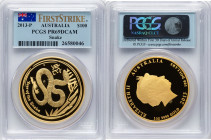 Elizabeth II gold Proof "Year of the Snake" 100 Dollars (1 oz) 2013-P PR69 Deep Cameo PCGS, Perth mint, KM1837. First Strike label. HID09801242017 © 2...