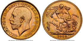 George V gold Sovereign 1918-C MS62 NGC, Ottawa mint, KM20. Attractive near-Choice selection carrying sumptuous tangerine patina. Ex. The Peh Family C...