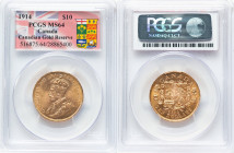 George V gold 10 Dollars 1914 MS64 PCGS, Ottawa mint, KM27, Fr-3. Ex. Canadian Gold Reserve HID09801242017 © 2024 Heritage Auctions | All Rights Reser...