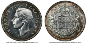 George VI "Wide Date" 50 Cents 1952 MS65 PCGS, Royal Canadian mint, KM45. Wide date variety. HID09801242017 © 2024 Heritage Auctions | All Rights Rese...