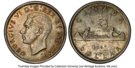 George VI Dollar 1945 AU53 PCGS, Royal Canadian mint, KM37. HID09801242017 © 2024 Heritage Auctions | All Rights Reserved www.HA.com/TexasAuctioneerLi...