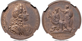 George I silver "Coronation" Medal 1714 MS63 NGC, MI-425-9, Eimer-470. 34.5mm. By J. Croker. Carrying pervasive cabinet patina throughout the underlyi...